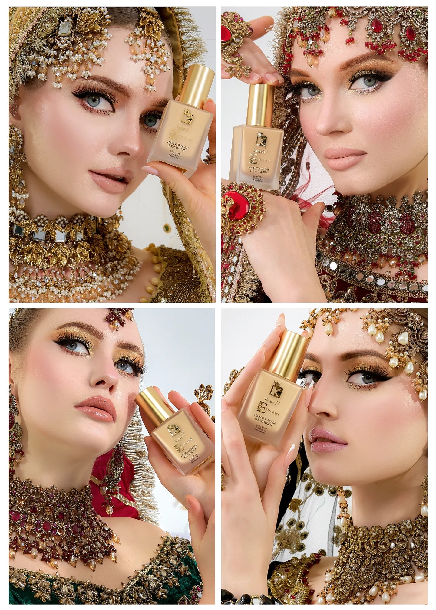 Deal Eventone High Coverage Liquid Foundation With Silk Skin Compact Powder